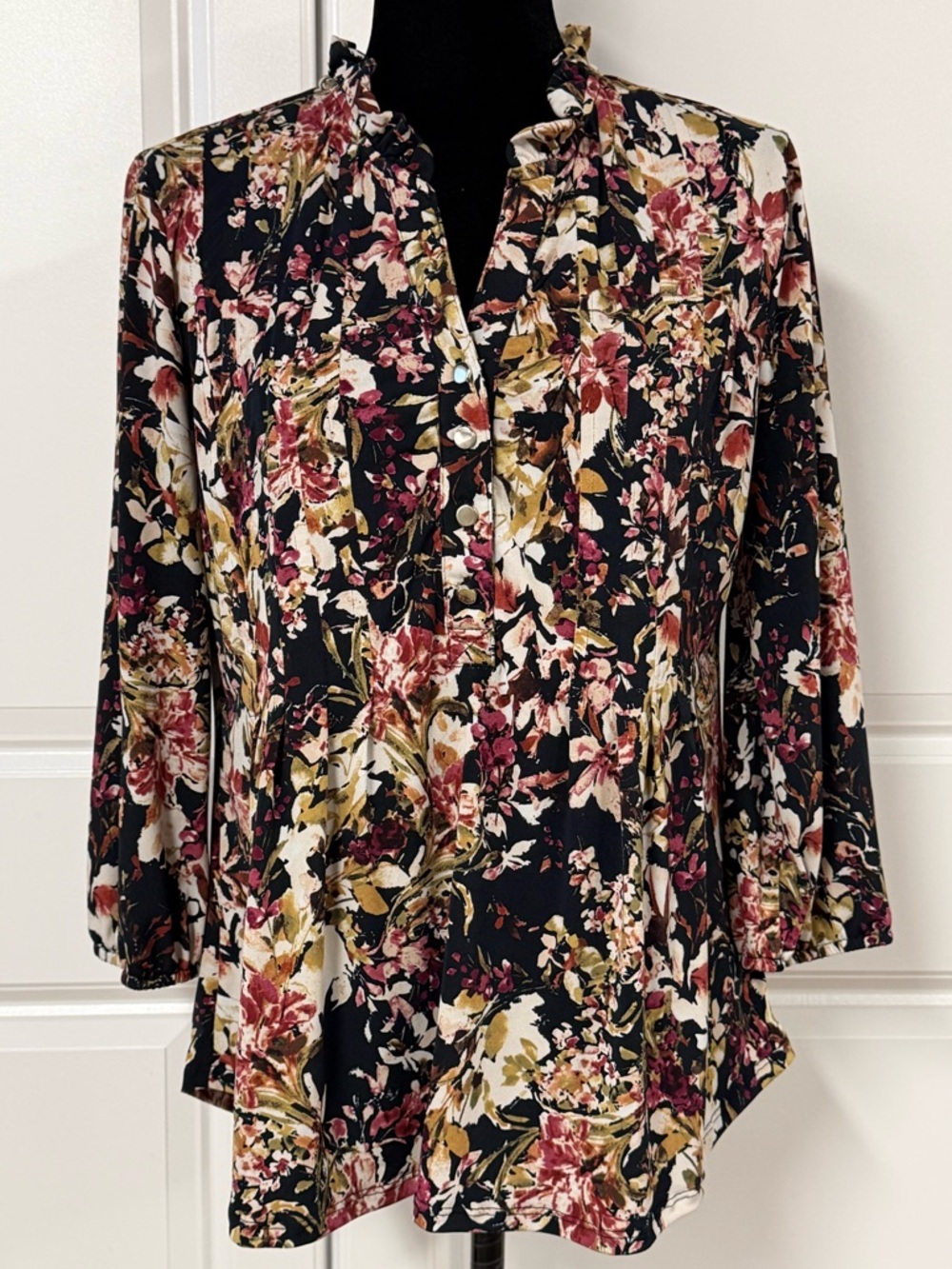 Roz & Ali Partial Button Down Front Top